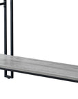 47" Gray and Black Frame Console Table With Shelves