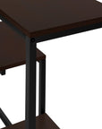 48" Brown and Black Frame Console Table With Shelves
