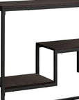 48" Brown and Black Frame Console Table With Shelves