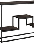 48" Brown and Black Frame Console Table With Shelves