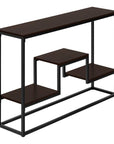 48" Brown and Black Frame Console Table With Shelves