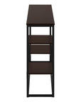 48" Brown and Black Frame Console Table With Shelves