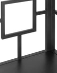 62" Black Metal Corner Bookcase