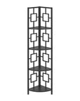 62" Black Metal Corner Bookcase