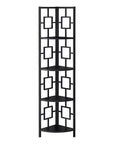 62" Black Metal Corner Bookcase