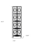 62" Black Metal Corner Bookcase