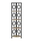 62" Dark Taupe Metal Corner Bookcase