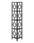 62" Dark Taupe Metal Corner Bookcase