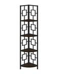 62" Espresso Metal Corner Bookcase