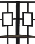 62" Espresso Metal Corner Bookcase