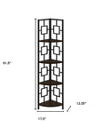 62" Espresso Metal Corner Bookcase