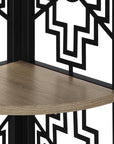 Taupe Metal Four Tier Corner Bookcase