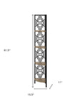 Taupe Metal Four Tier Corner Bookcase