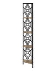 Taupe Metal Four Tier Corner Bookcase