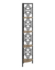 Taupe Metal Four Tier Corner Bookcase