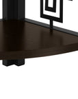 Espresso Metal Four Tier Corner Bookcase