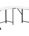 55" White and Black L Shape Computer Desk