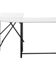 55" White and Black L Shape Computer Desk