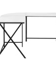 55" White and Black L Shape Computer Desk