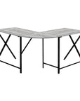 55" Gray and Black L Shape Computer Desk