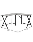 55" Gray and Black L Shape Computer Desk