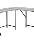 55" Gray and Black L Shape Computer Desk