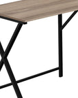 55" Taupe and Black L Shape Computer Desk