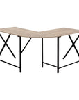 55" Taupe and Black L Shape Computer Desk