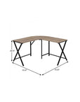 55" Taupe and Black L Shape Computer Desk