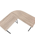 55" Taupe and Black L Shape Computer Desk