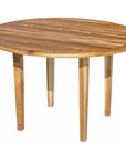48" Natural Rounded Solid Wood Outdoor Dining Table