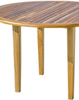 48" Natural Rounded Solid Wood Outdoor Dining Table