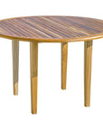 48" Natural Rounded Solid Wood Outdoor Dining Table