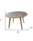 36" Natural Rounded Solid Wood Outdoor Dining Table
