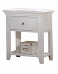 27" White One Drawer Nightstand