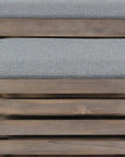 24" Gray and Brown Linen Upholstered Storage Bench with Flip Top