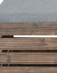Set Of 2 Square Gray Linen Fabric And Wood Slats Storage Benches