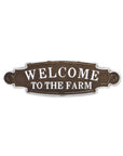 Welcome To The Farm Lacquered Black And White Metal Wall Art
