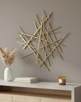 Gold Metal Abstract Linear Strips Wall Art Decor