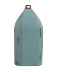 34" Aqua Blue Wood Canoe Hanging Shelf