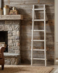 72" Natural Distressed Solid Wood Six Step Ladder Shelf