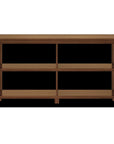Brown Solid Wood Double Bookcase