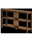 Brown Solid Wood Double Bookcase