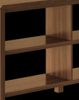 Brown Solid Wood Double Bookcase