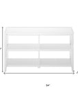 30" White Wood Two Shelf Bookcase