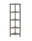 Gray Solid Wood Corner Bookcase