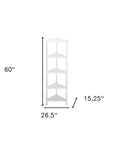 White Solid Wood Corner Bookcase