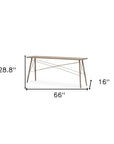 66" Brown Solid Wood Console Table