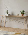 66" Brown Solid Wood Console Table