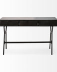 51" Black Writing Desk With Three Drawers
